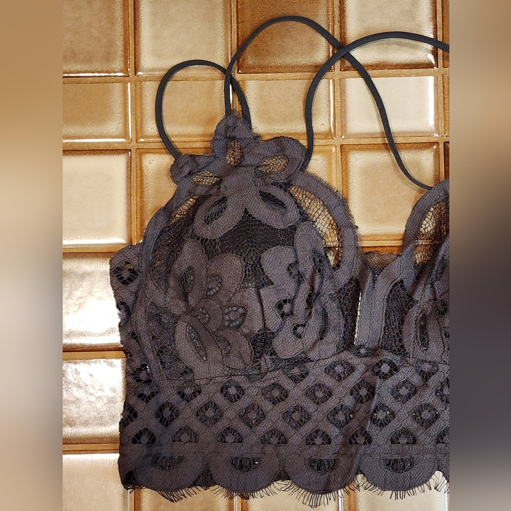 NEW Crochet Lace Bralette - Plus Size Ash Gray - Picture 4 of 12